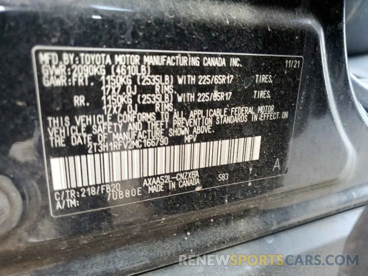 12 Фотография поврежденного автомобиля 2T3H1RFV2MC166790 TOYOTA RAV4 2021