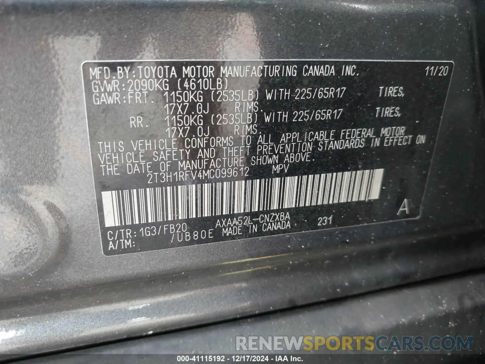 9 Photograph of a damaged car 2T3H1RFV4MC099612 TOYOTA RAV4 2021