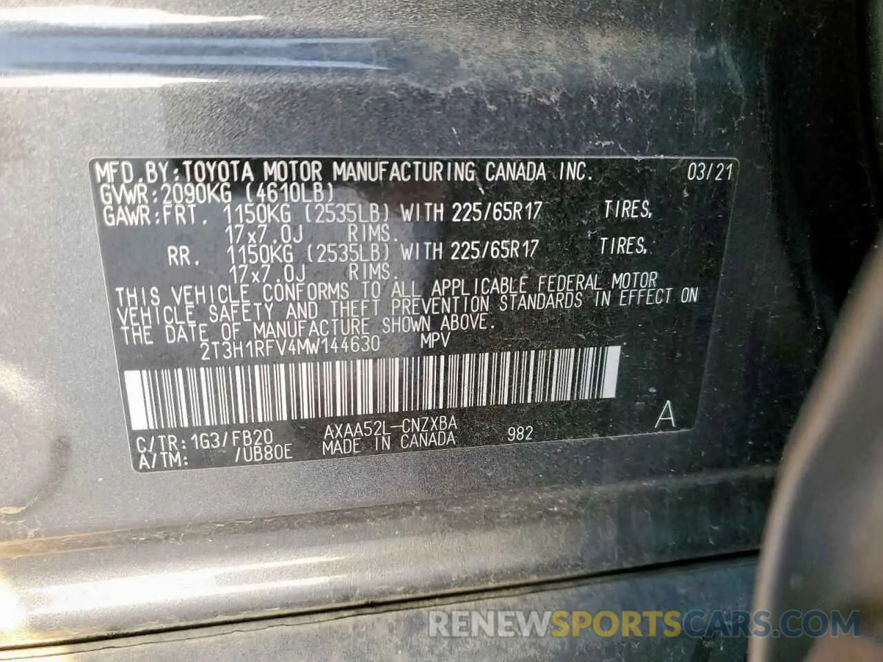15 Фотография поврежденного автомобиля 2T3H1RFV4MW144630 TOYOTA RAV4 2021