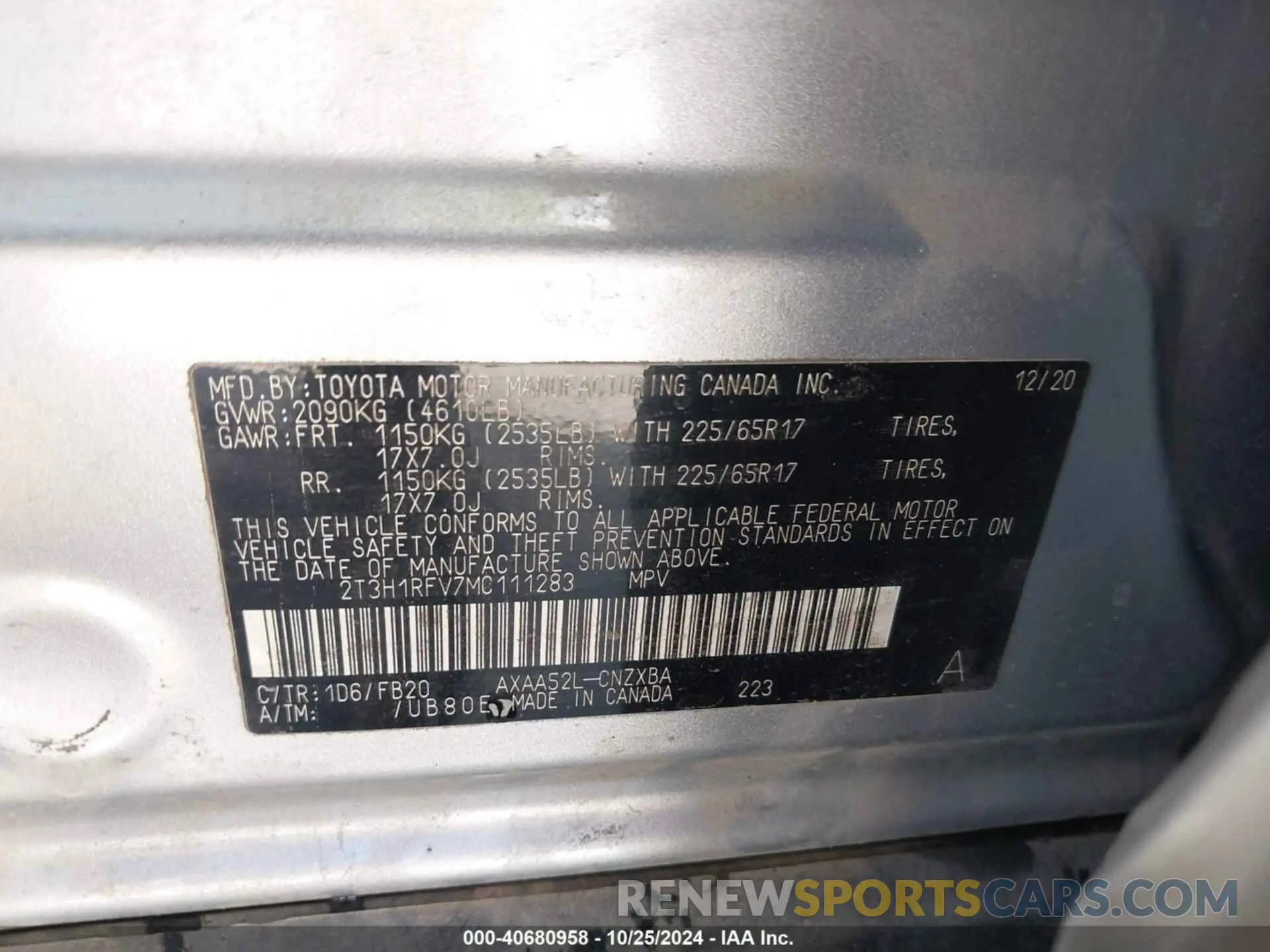 9 Фотография поврежденного автомобиля 2T3H1RFV7MC111283 TOYOTA RAV4 2021