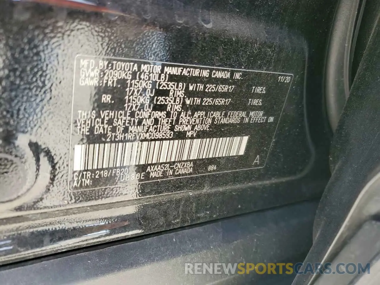 13 Фотография поврежденного автомобиля 2T3H1RFVXMC098593 TOYOTA RAV4 2021