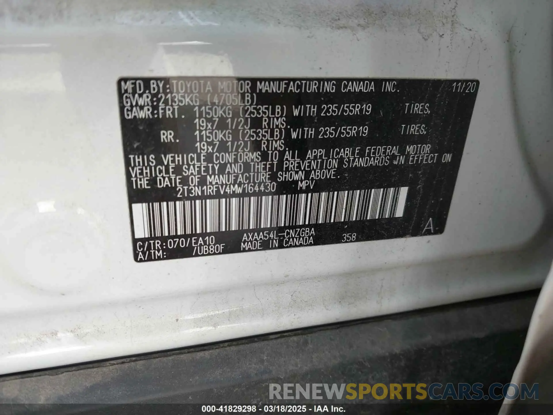 9 Фотография поврежденного автомобиля 2T3N1RFV4MW164430 TOYOTA RAV4 2021