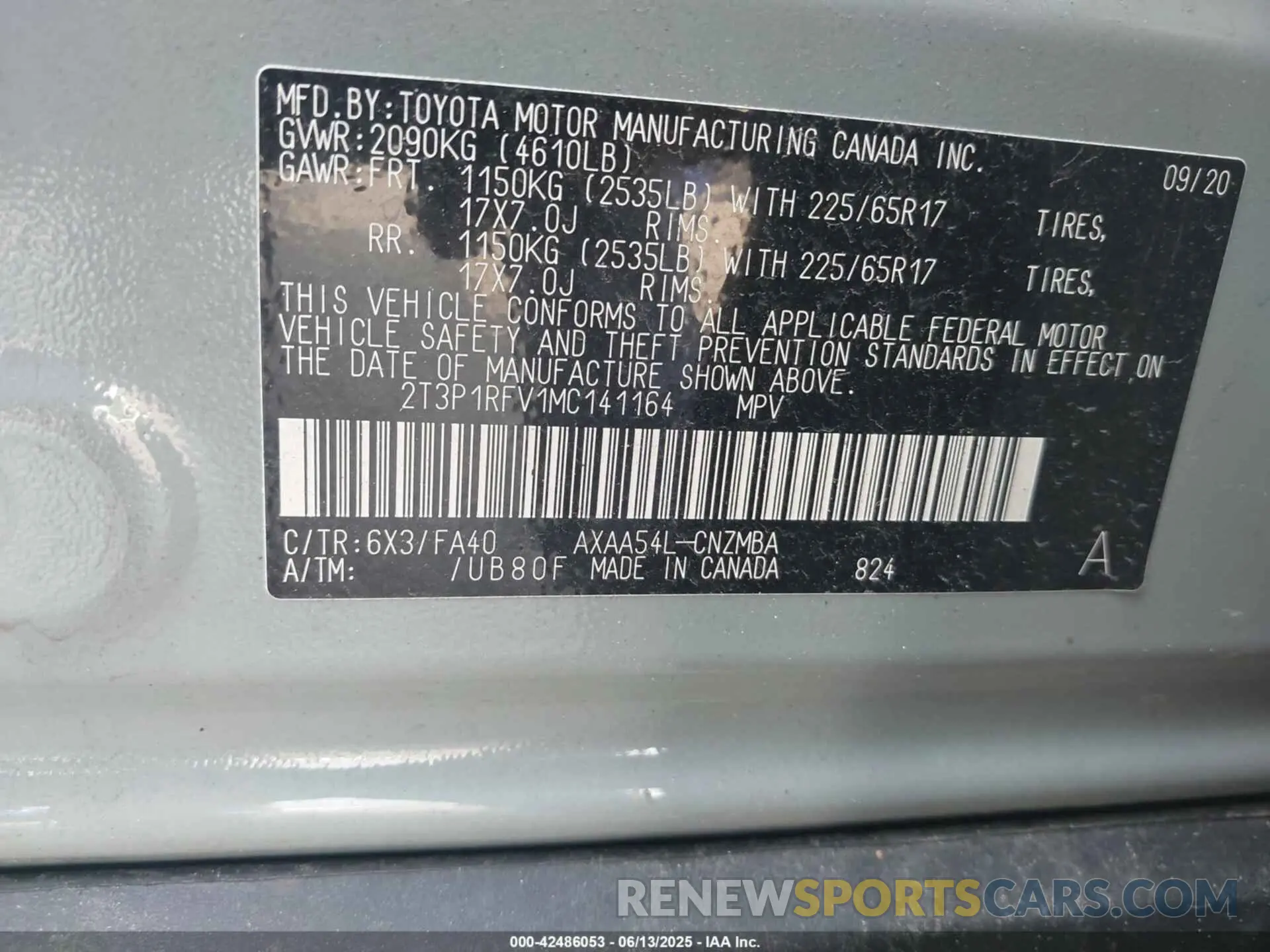 9 Photograph of a damaged car 2T3P1RFV1MC141164 TOYOTA RAV4 2021