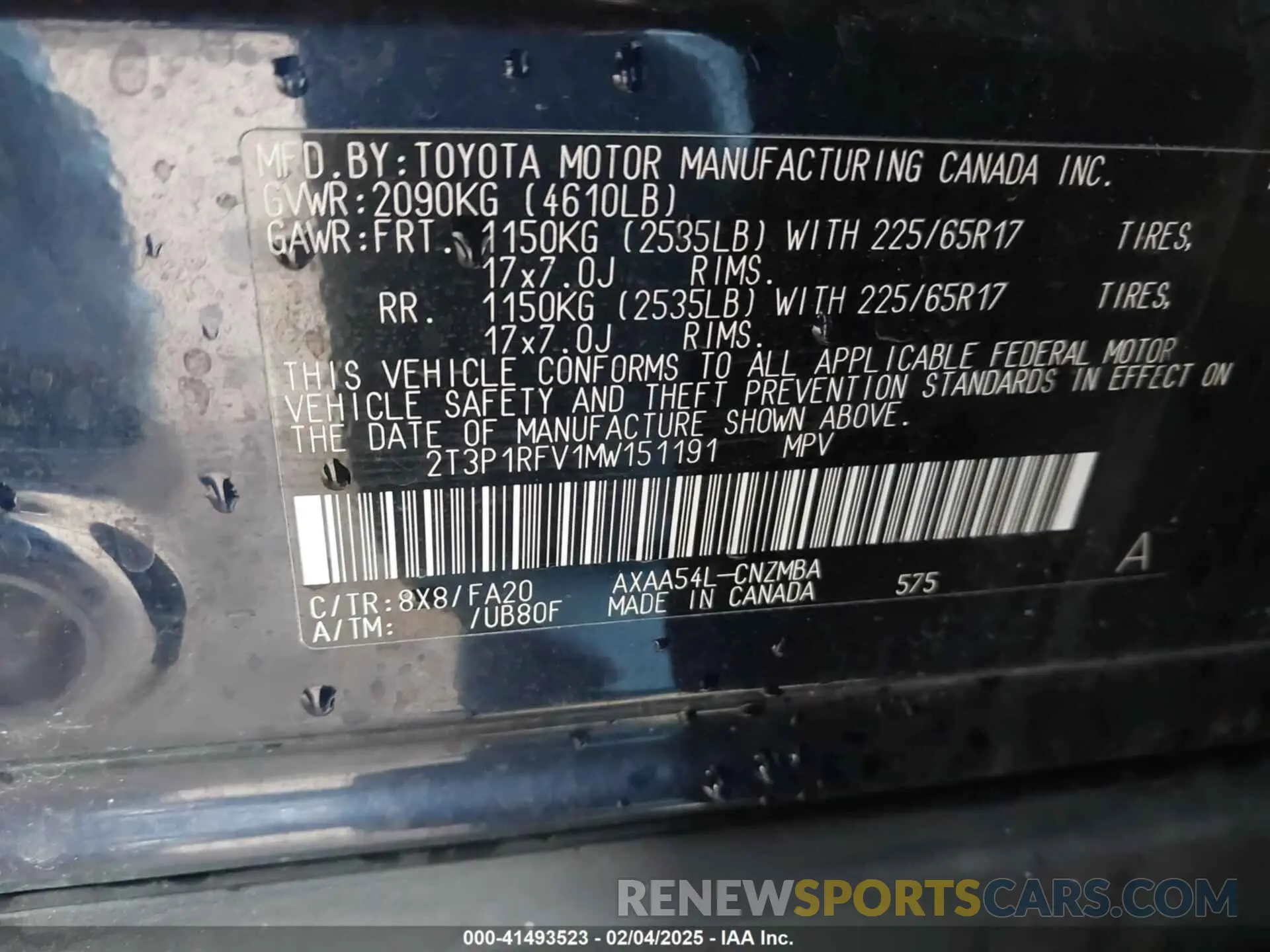 9 Photograph of a damaged car 2T3P1RFV1MW151191 TOYOTA RAV4 2021
