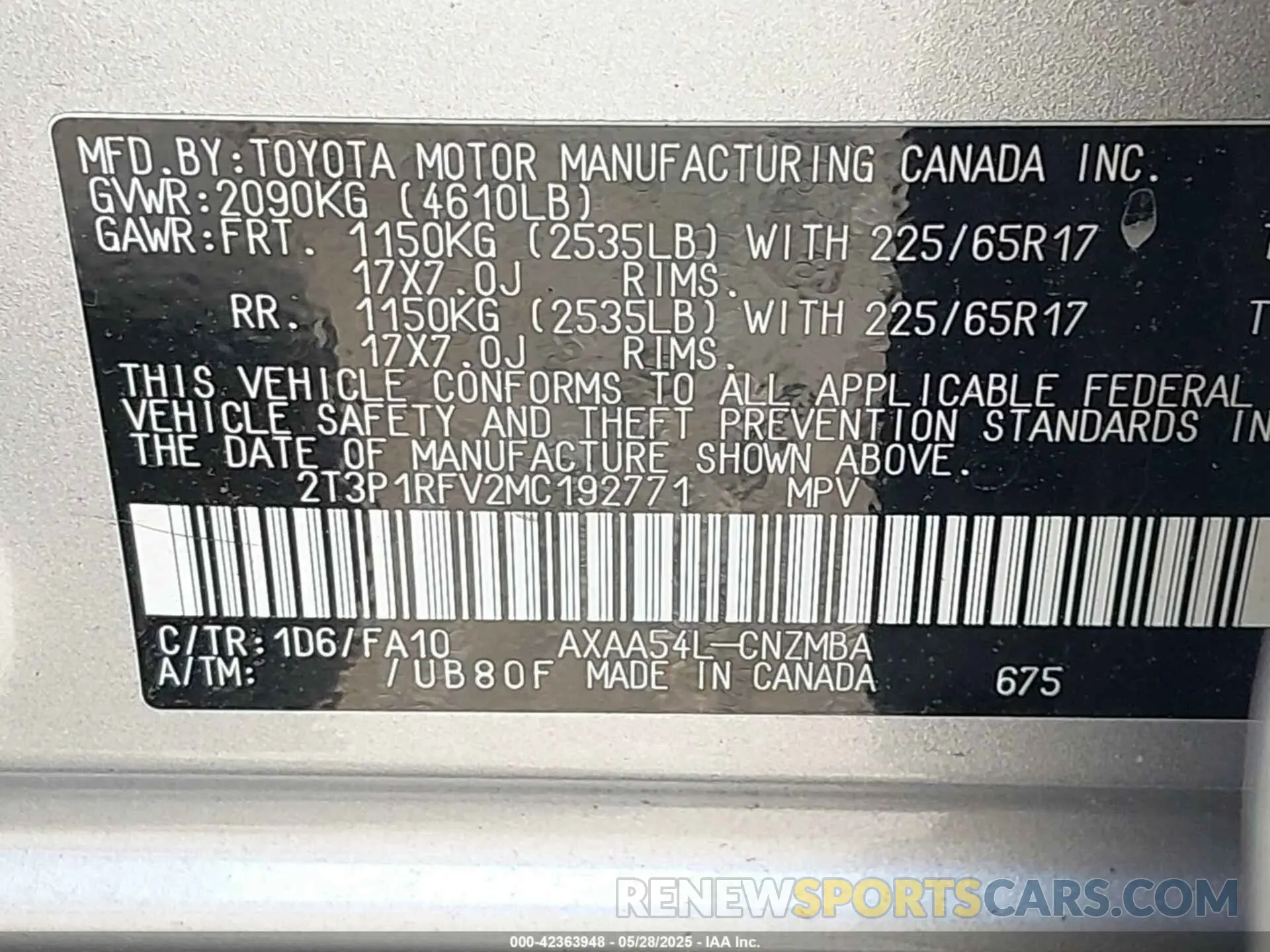 9 Photograph of a damaged car 2T3P1RFV2MC192771 TOYOTA RAV4 2021
