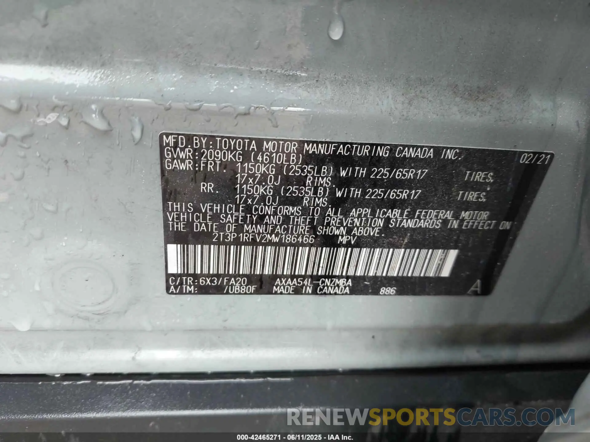 9 Photograph of a damaged car 2T3P1RFV2MW186466 TOYOTA RAV4 2021