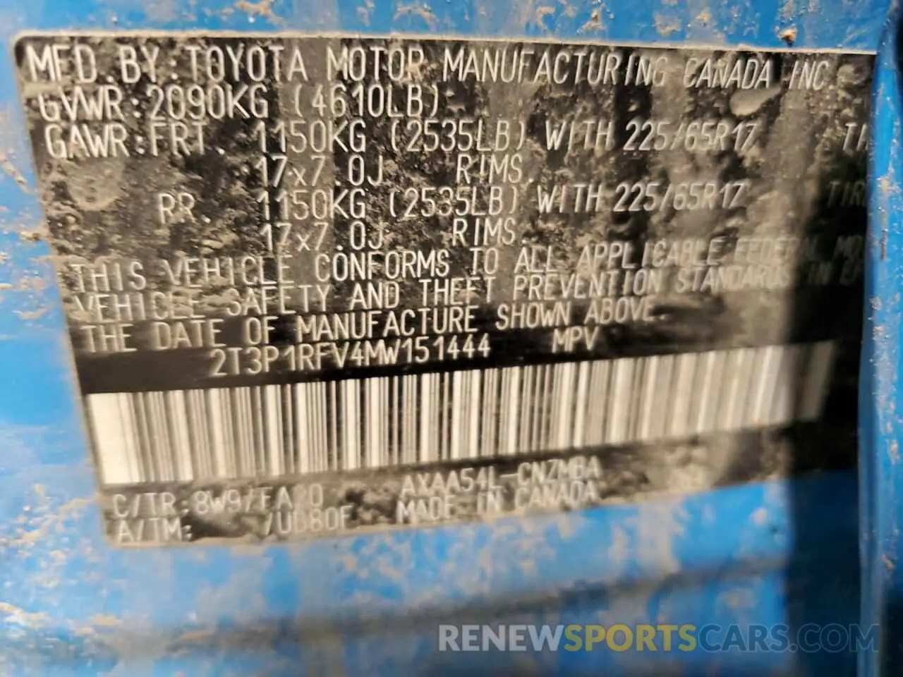 15 Фотография поврежденного автомобиля 2T3P1RFV4MW151444 TOYOTA RAV4 2021