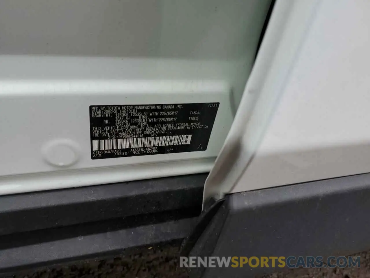 13 Фотография поврежденного автомобиля 2T3P1RFV5MC244846 TOYOTA RAV4 2021