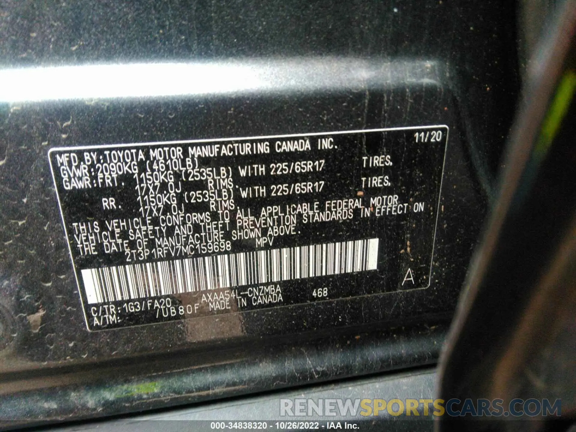 9 Photograph of a damaged car 2T3P1RFV7MC159698 TOYOTA RAV4 2021