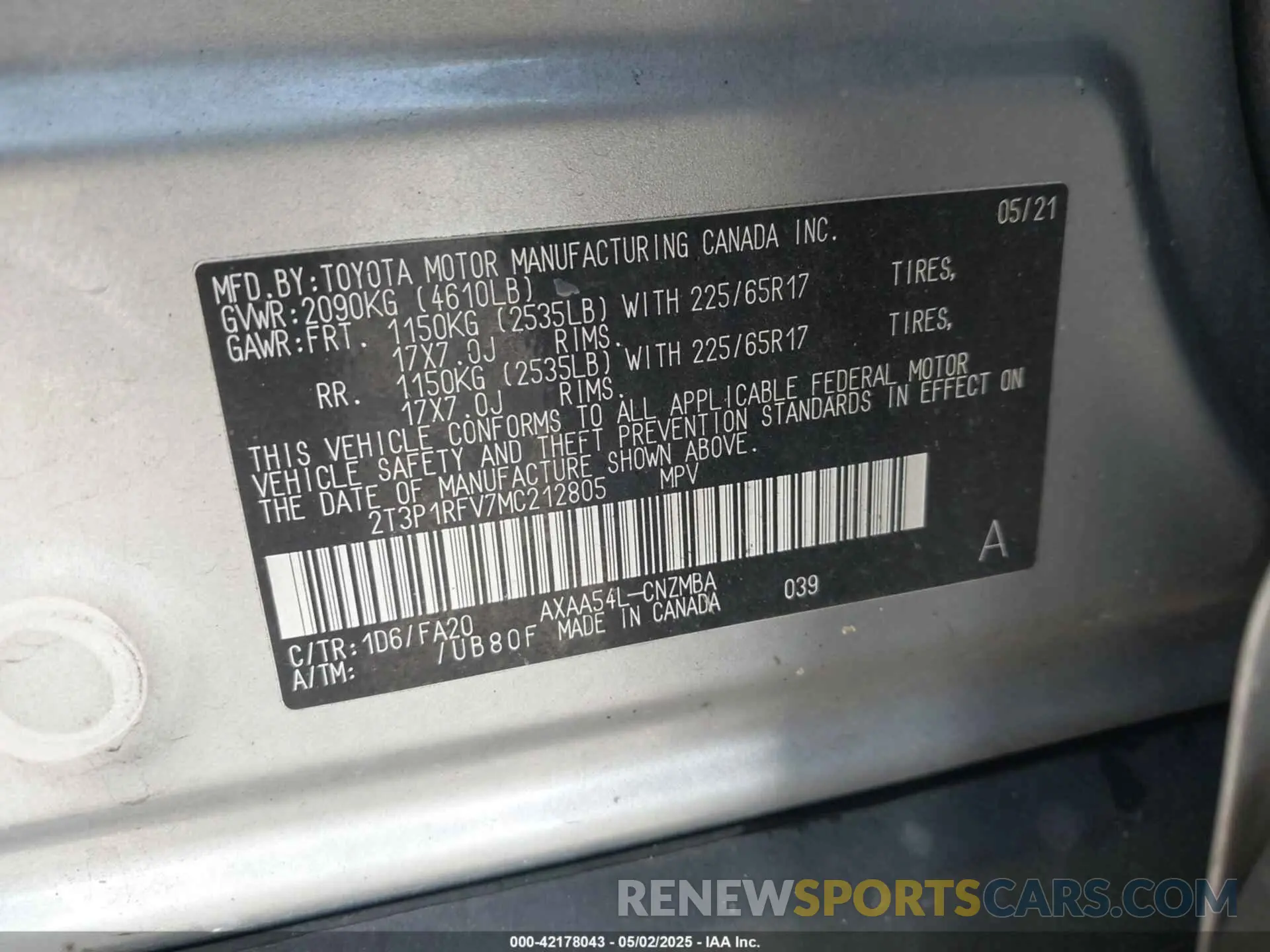 9 Photograph of a damaged car 2T3P1RFV7MC212805 TOYOTA RAV4 2021