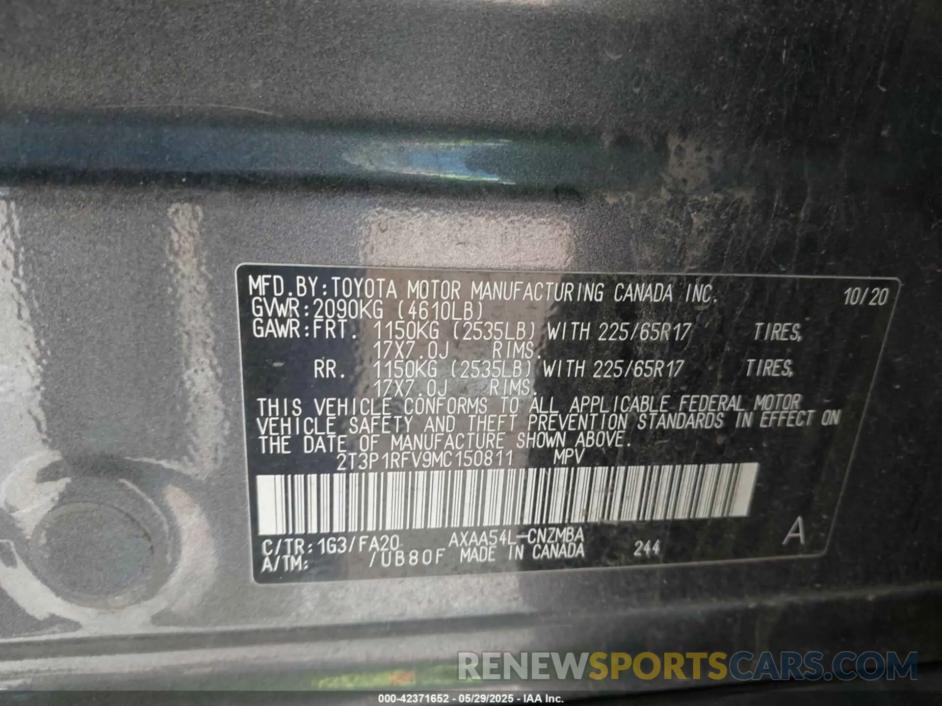 9 Фотография поврежденного автомобиля 2T3P1RFV9MC150811 TOYOTA RAV4 2021