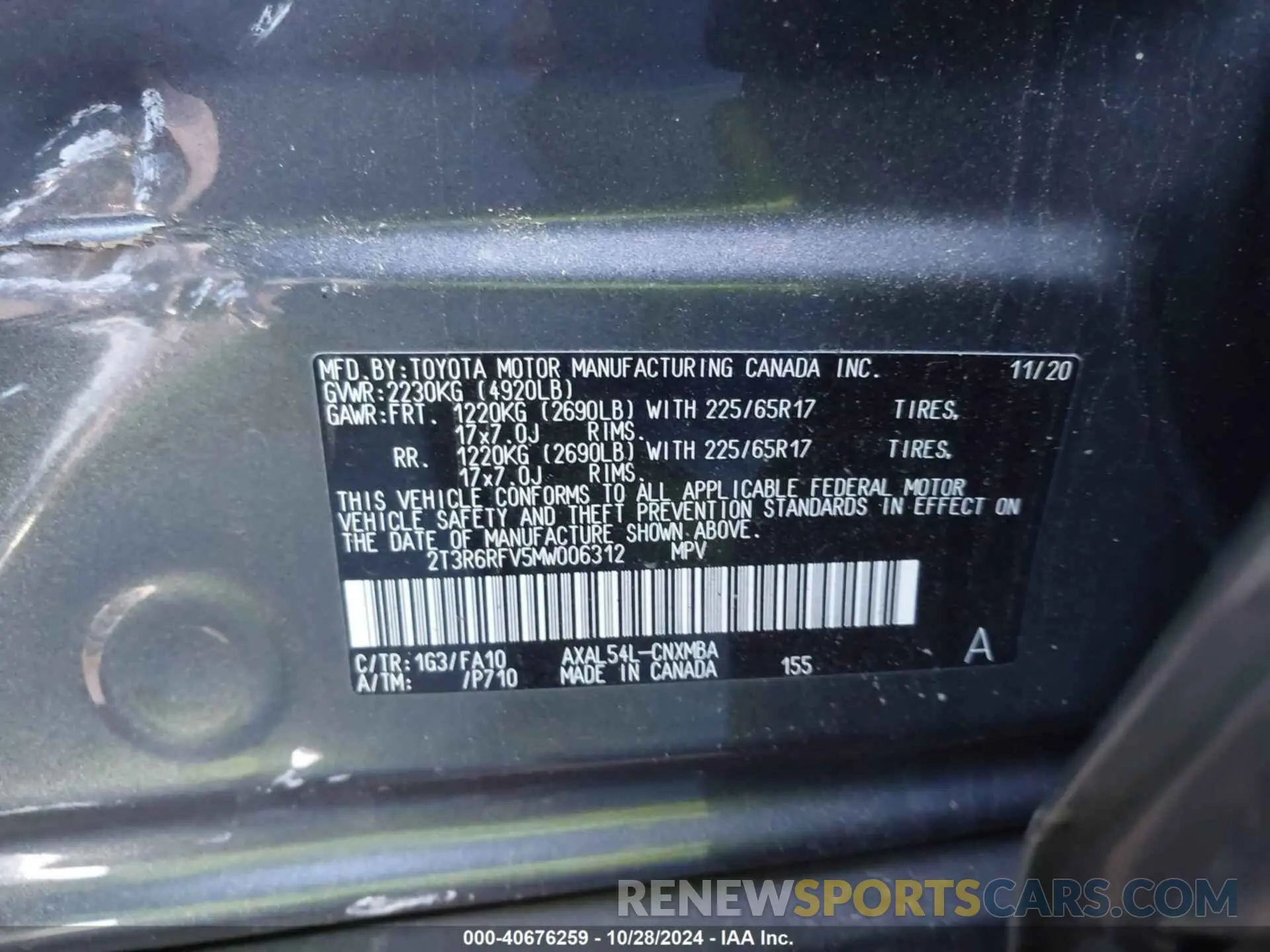 9 Фотография поврежденного автомобиля 2T3R6RFV5MW006312 TOYOTA RAV4 2021