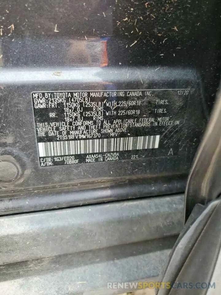 14 Фотография поврежденного автомобиля 2T3S1RFV1MW167370 TOYOTA RAV4 2021