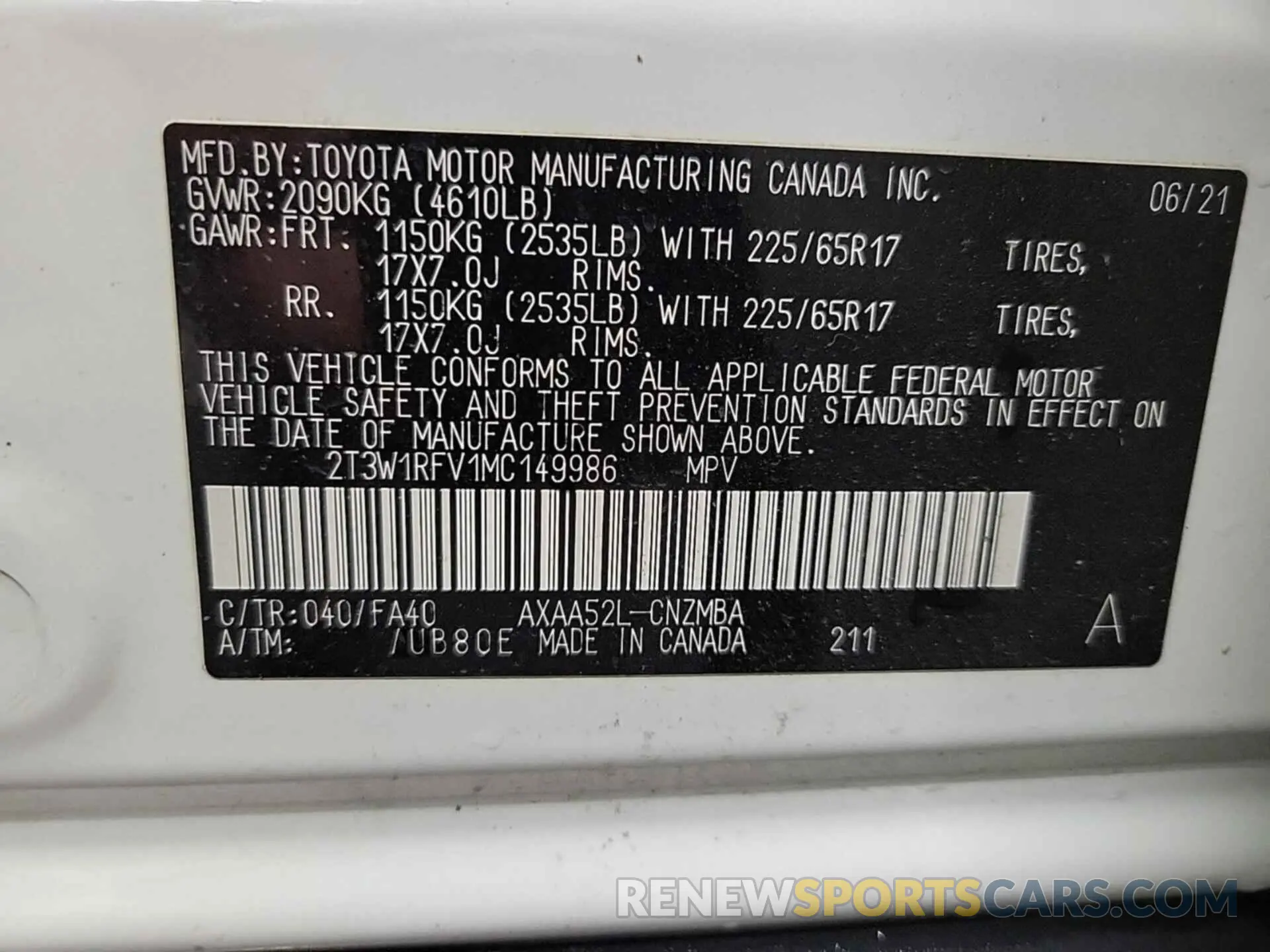 18 Фотография поврежденного автомобиля 2T3W1RFV1MC149986 TOYOTA RAV4 2021