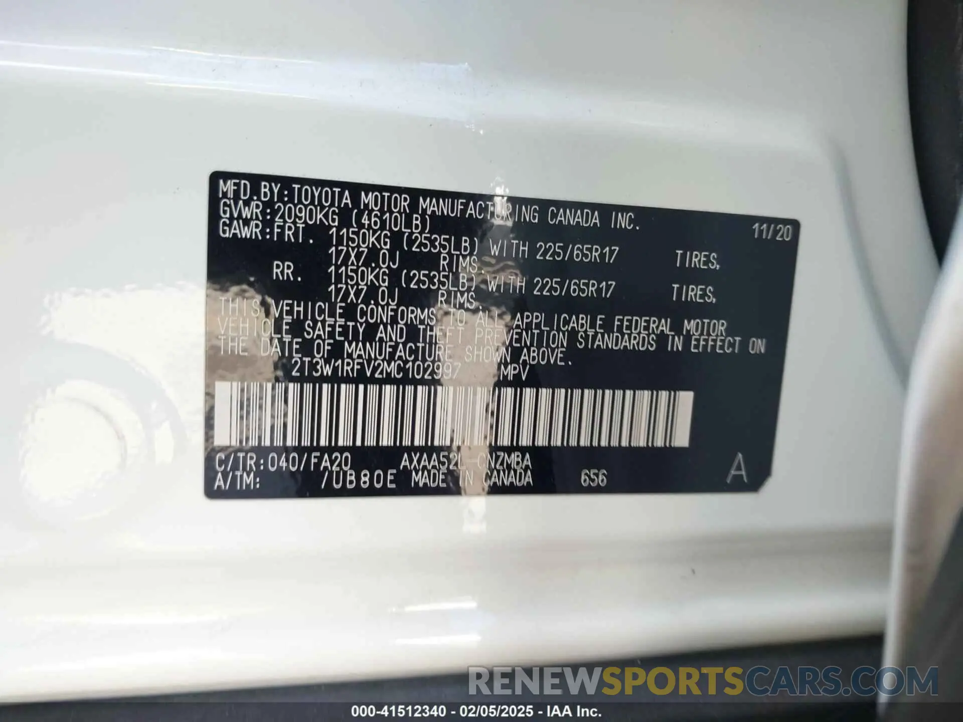 9 Фотография поврежденного автомобиля 2T3W1RFV2MC102997 TOYOTA RAV4 2021