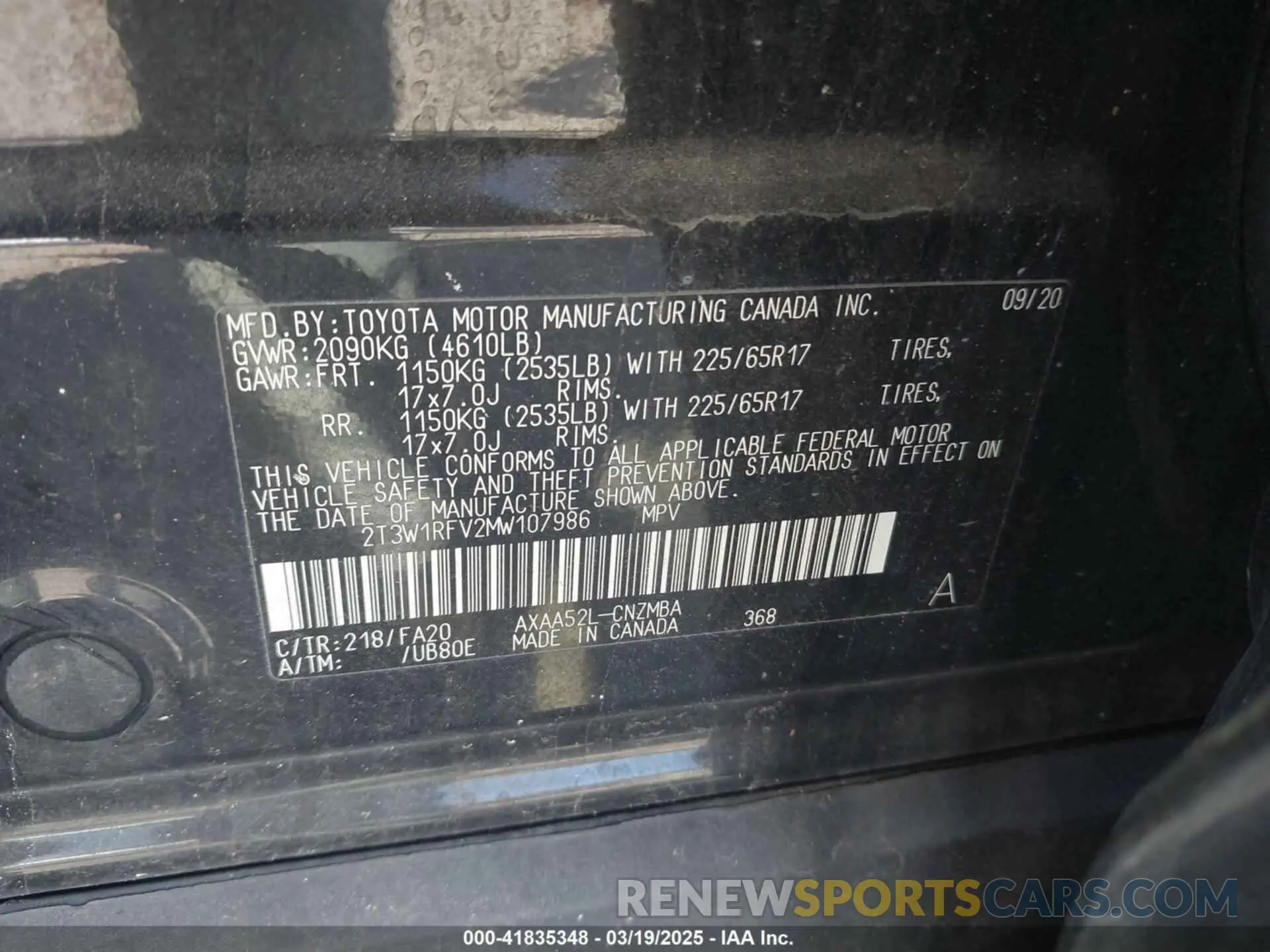 9 Фотография поврежденного автомобиля 2T3W1RFV2MW107986 TOYOTA RAV4 2021