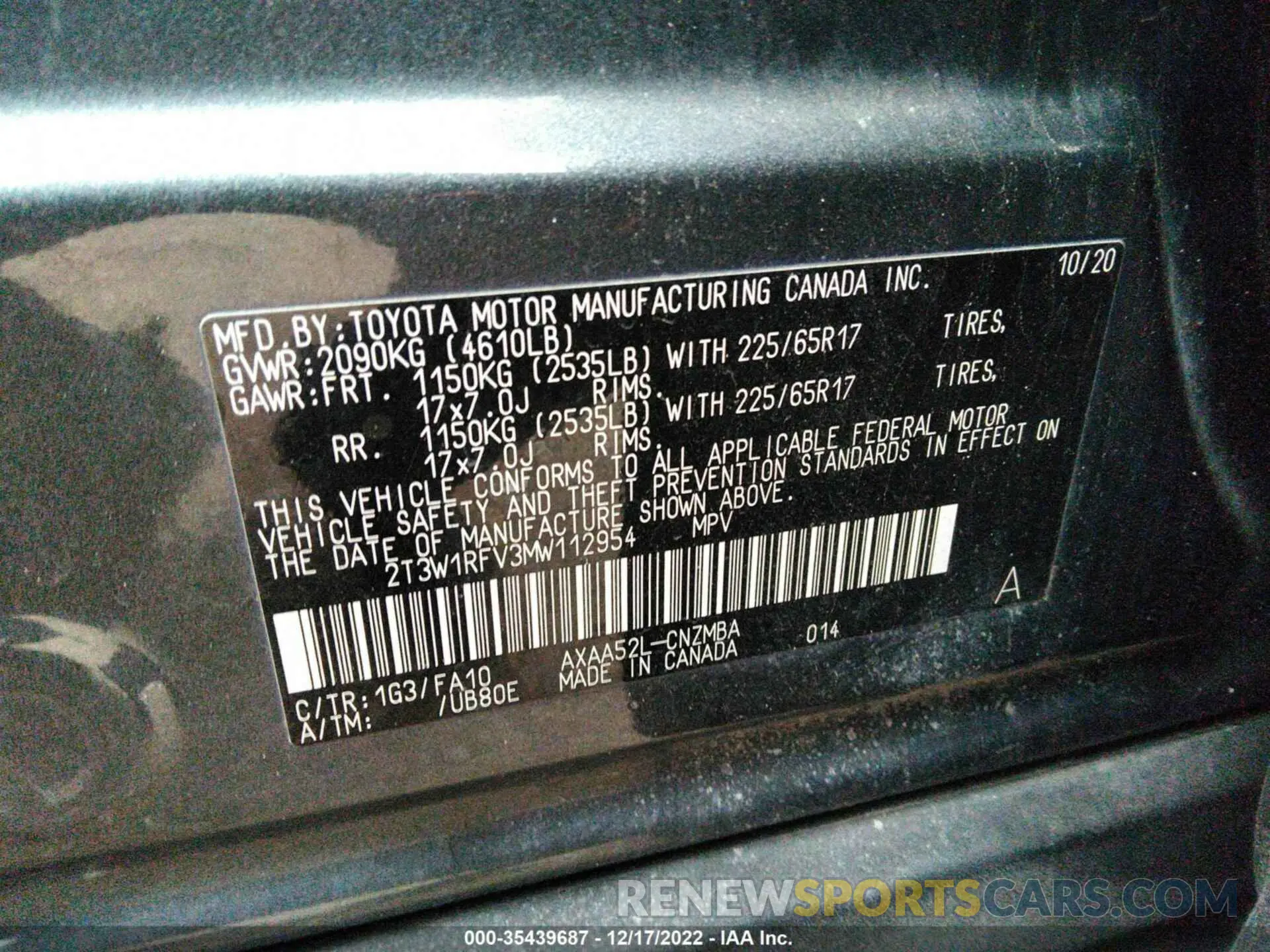 9 Фотография поврежденного автомобиля 2T3W1RFV3MW112954 TOYOTA RAV4 2021