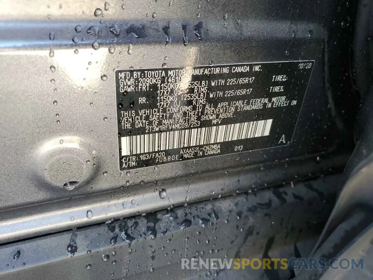 13 Фотография поврежденного автомобиля 2T3W1RFV4MC097253 TOYOTA RAV4 2021