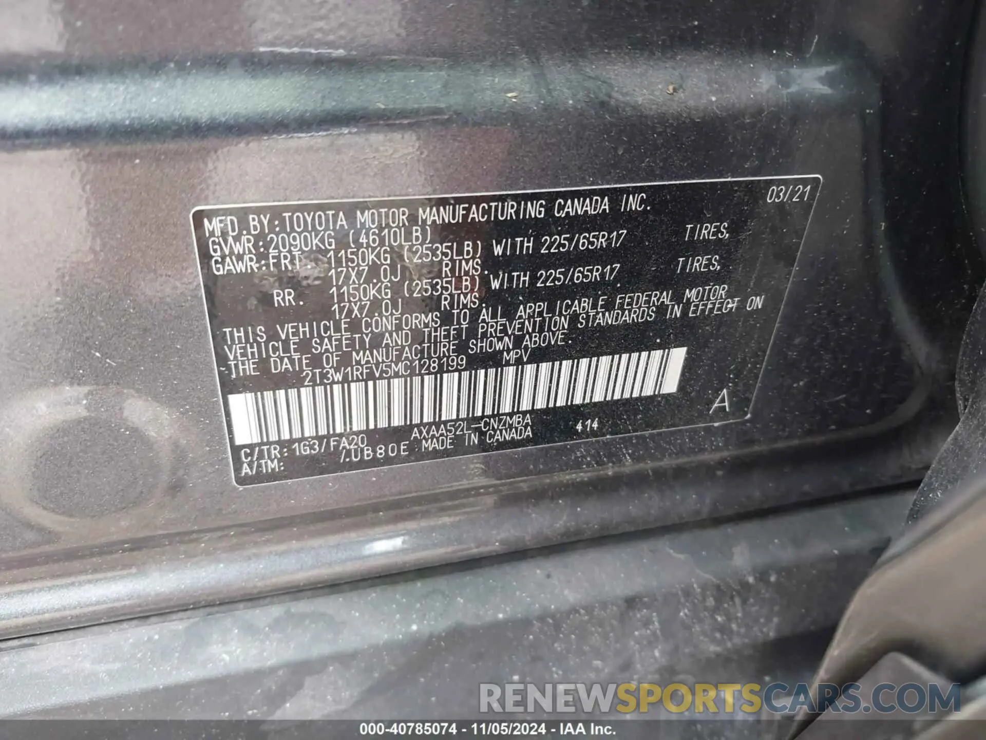 9 Photograph of a damaged car 2T3W1RFV5MC128199 TOYOTA RAV4 2021