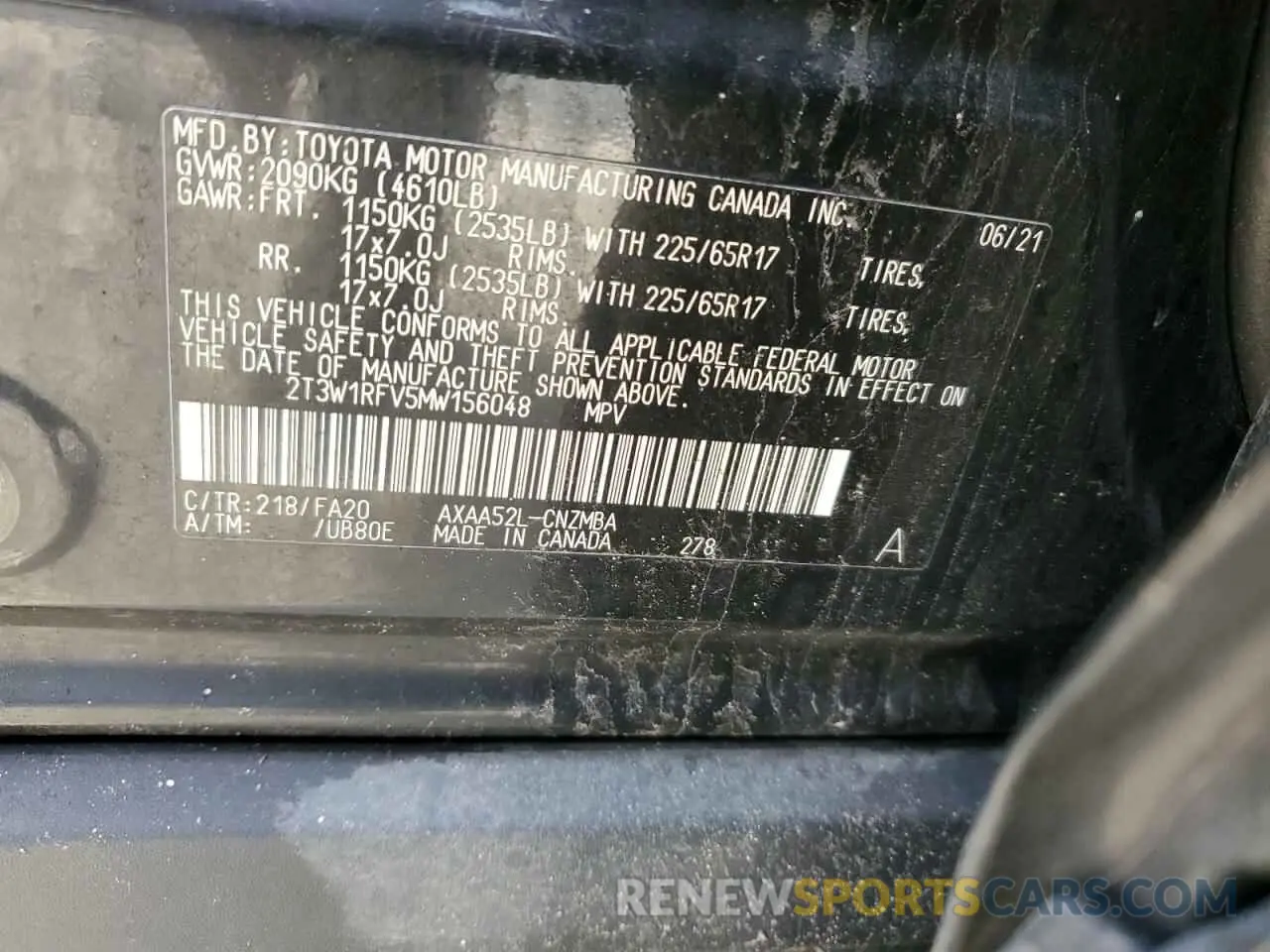 14 Фотография поврежденного автомобиля 2T3W1RFV5MW156048 TOYOTA RAV4 2021