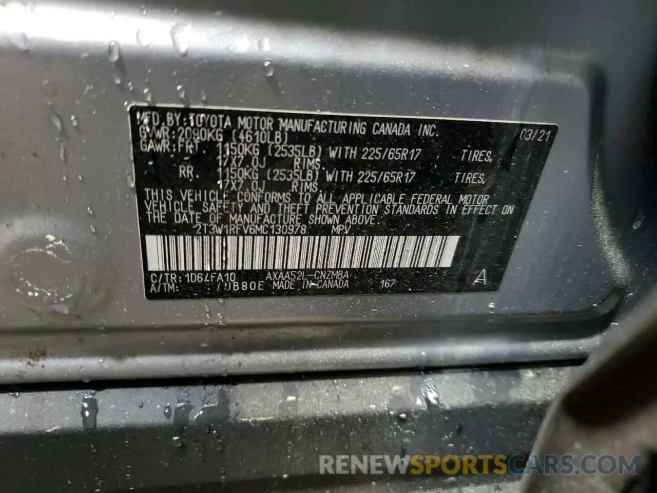 15 Фотография поврежденного автомобиля 2T3W1RFV6MC130978 TOYOTA RAV4 2021