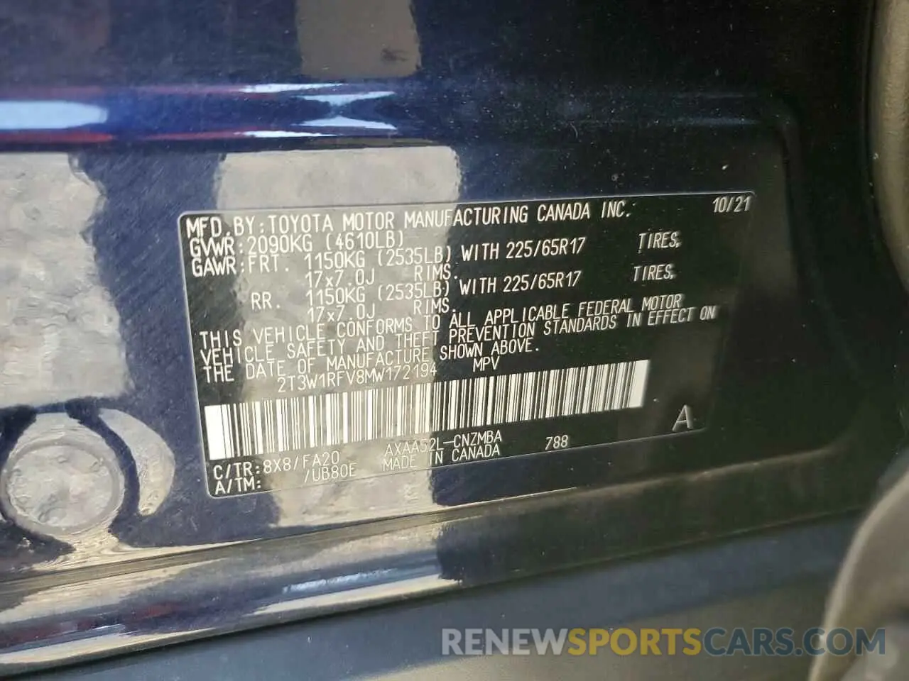 15 Photograph of a damaged car 2T3W1RFV8MW172194 TOYOTA RAV4 2021