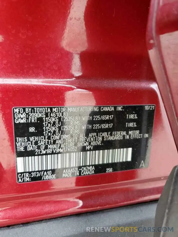 13 Фотография поврежденного автомобиля 2T3W1RFV9MW174052 TOYOTA RAV4 2021