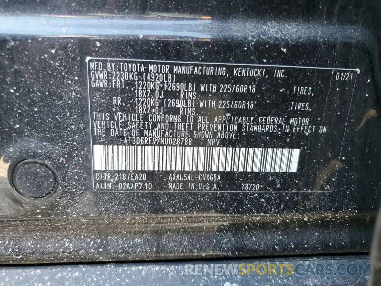 13 Фотография поврежденного автомобиля 4T3D6RFV7MU028788 TOYOTA RAV4 2021