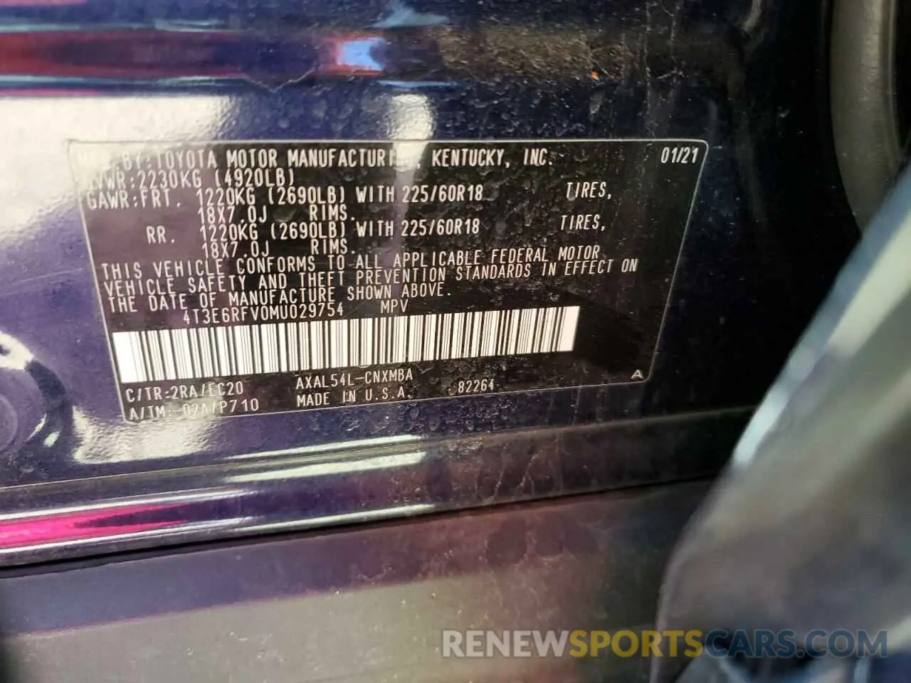 13 Фотография поврежденного автомобиля 4T3E6RFV0MU029754 TOYOTA RAV4 2021