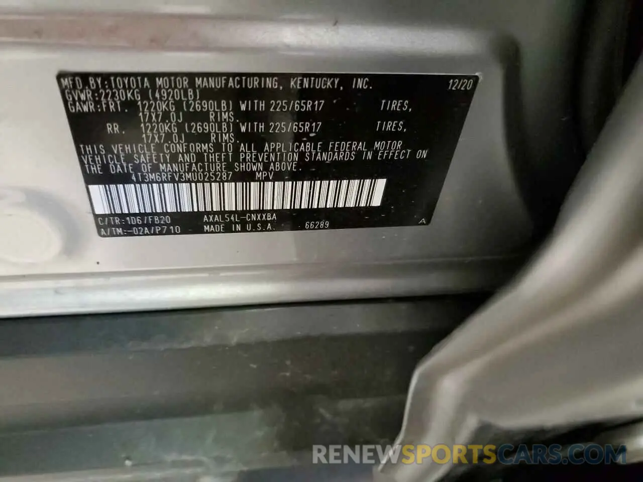 15 Photograph of a damaged car 4T3M6RFV3MU025287 TOYOTA RAV4 2021