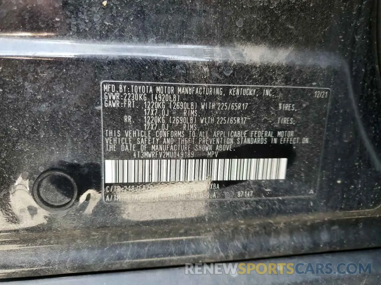16 Фотография поврежденного автомобиля 4T3MWRFV2MU049189 TOYOTA RAV4 2021