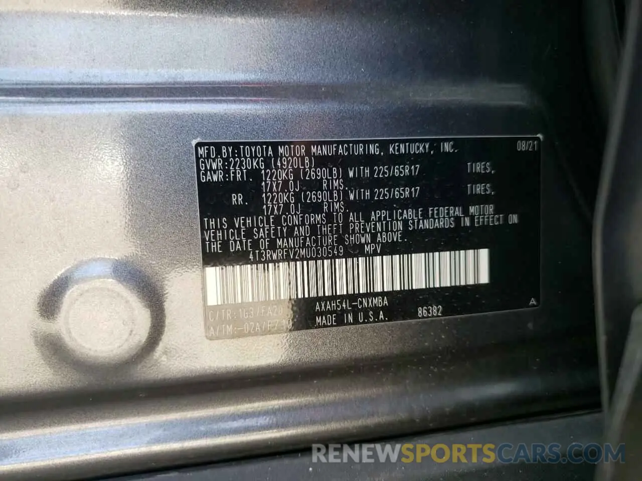 15 Photograph of a damaged car 4T3RWRFV2MU030549 TOYOTA RAV4 2021