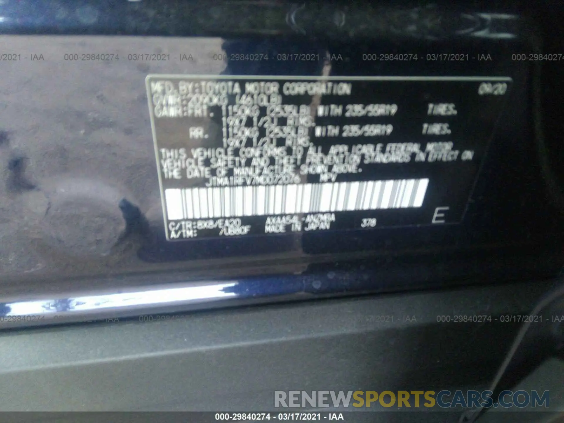 9 Photograph of a damaged car JTMA1RFV7MD072076 TOYOTA RAV4 2021