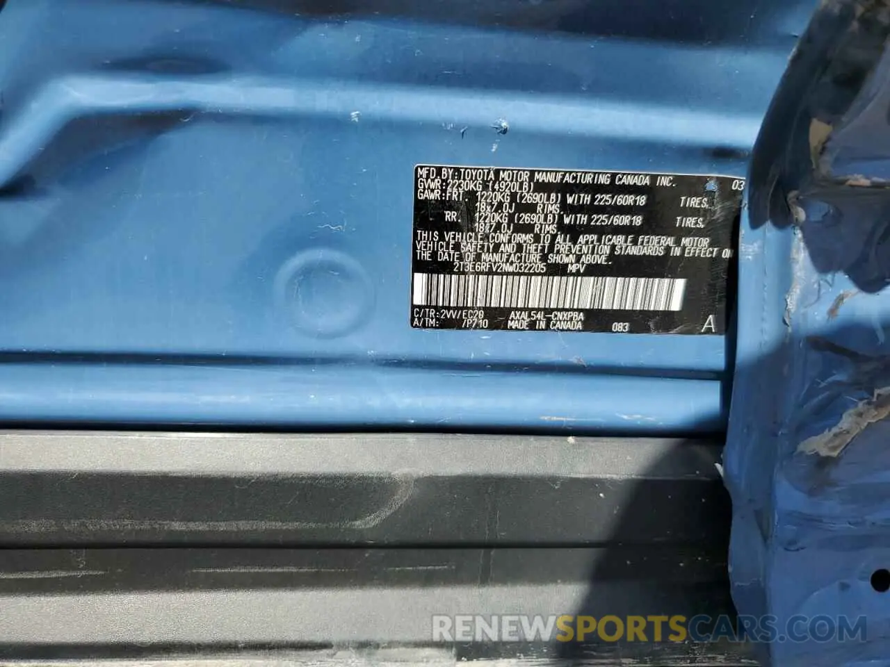 13 Фотография поврежденного автомобиля 2T3E6RFV2NW032205 TOYOTA RAV4 2022