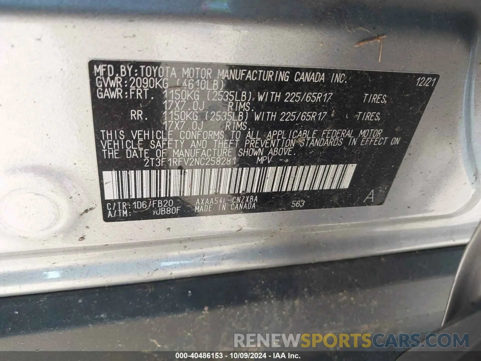 9 Photograph of a damaged car 2T3F1RFV2NC258281 TOYOTA RAV4 2022