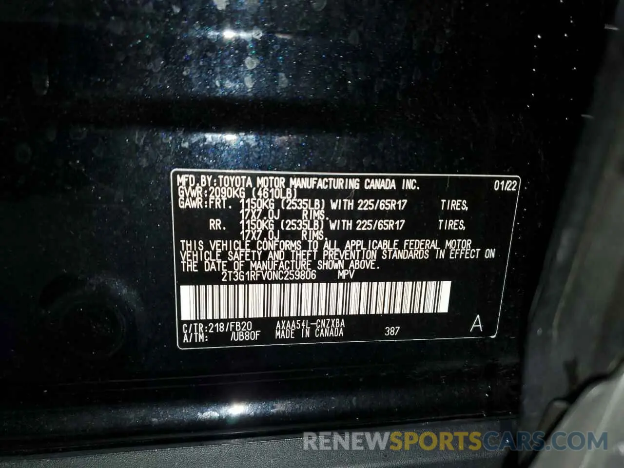 14 Фотография поврежденного автомобиля 2T3G1RFV0NC259806 TOYOTA RAV4 2022