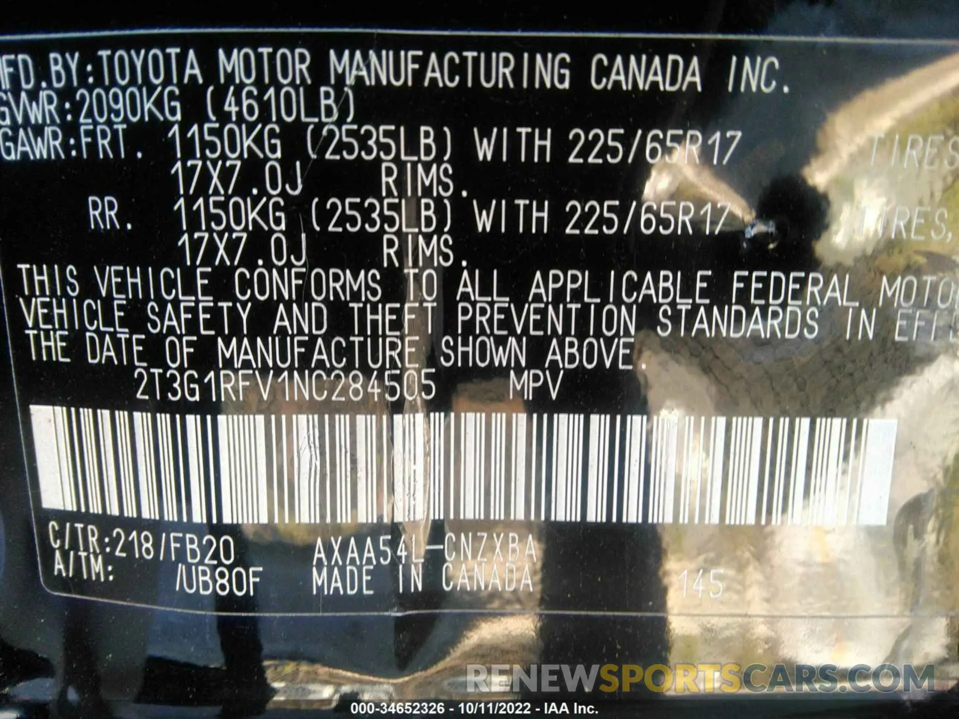 9 Фотография поврежденного автомобиля 2T3G1RFV1NC284505 TOYOTA RAV4 2022