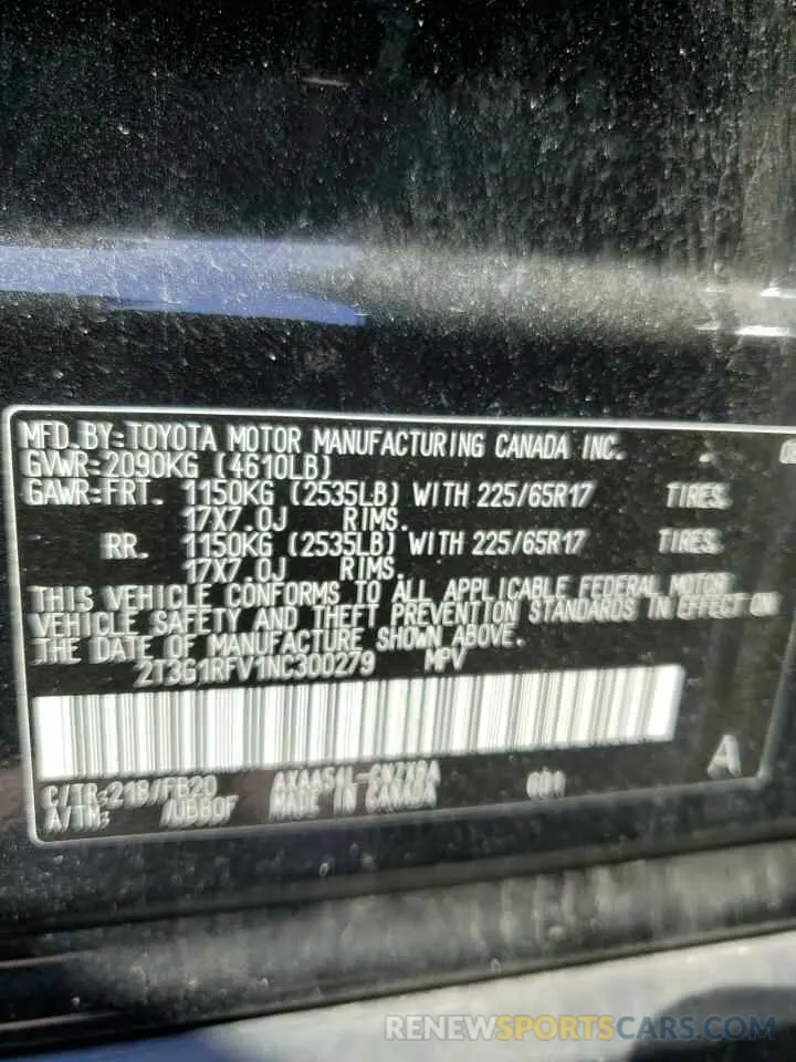 13 Photograph of a damaged car 2T3G1RFV1NC300279 TOYOTA RAV4 2022