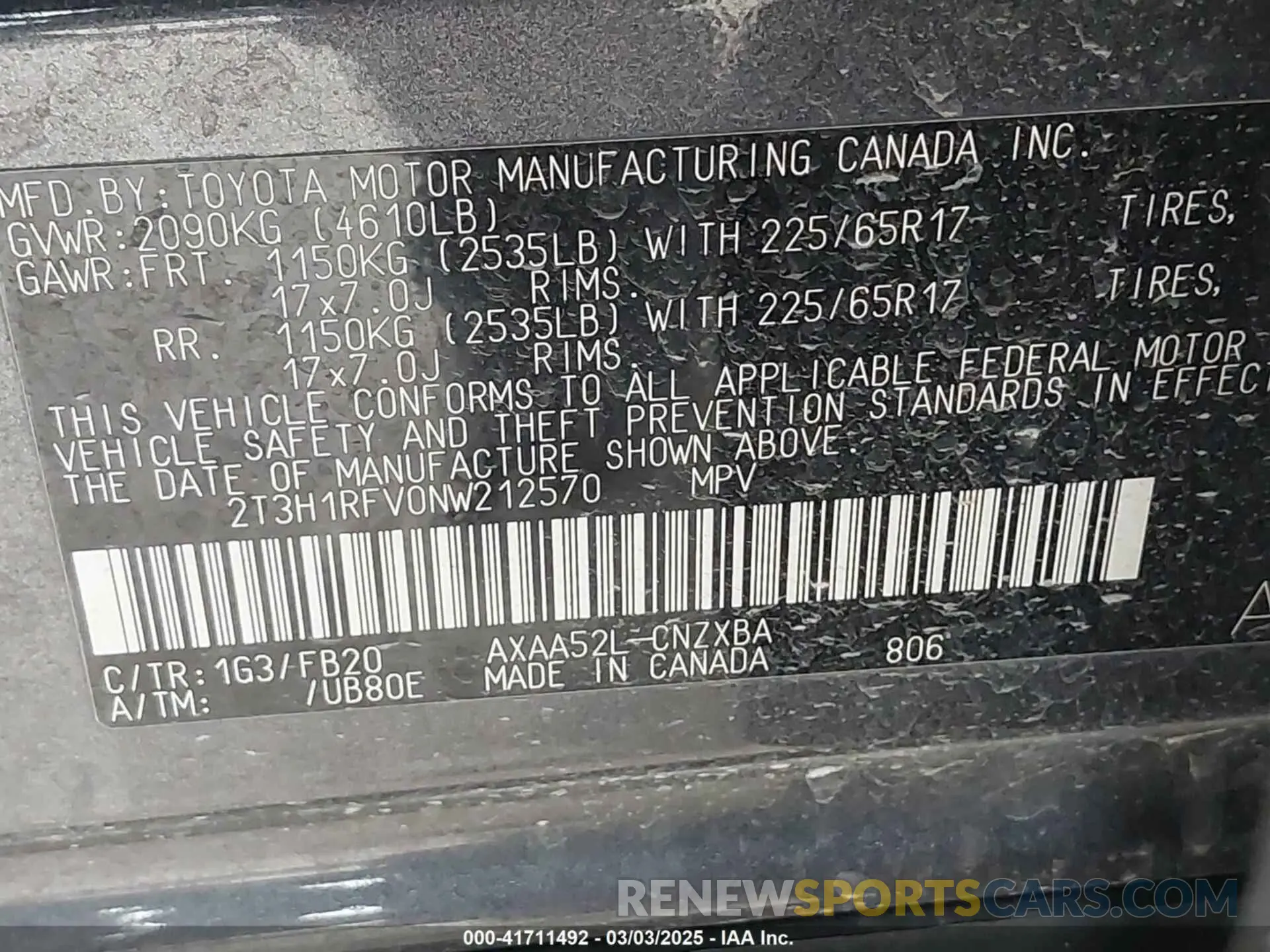9 Фотография поврежденного автомобиля 2T3H1RFV0NW212570 TOYOTA RAV4 2022