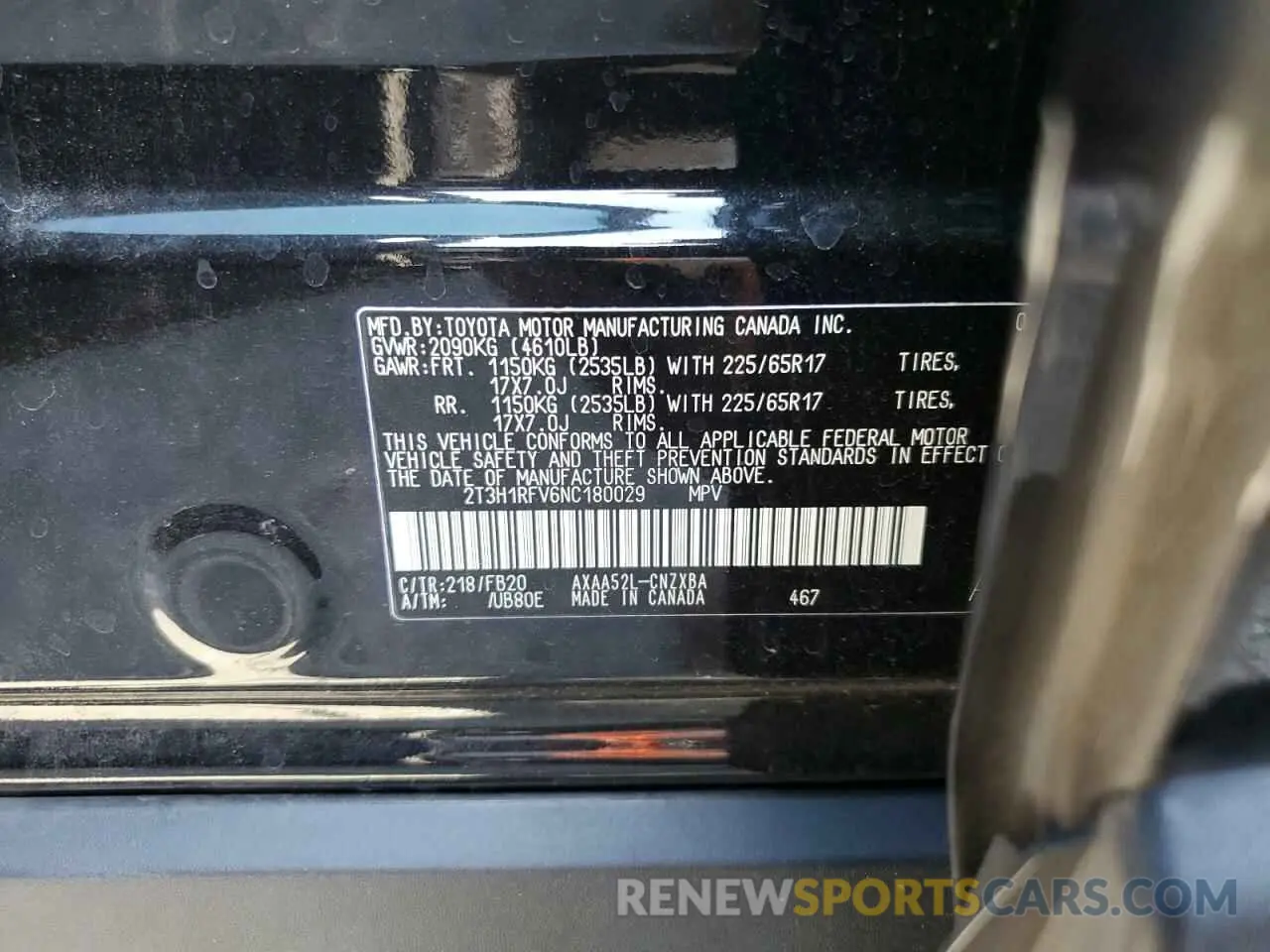 10 Фотография поврежденного автомобиля 2T3H1RFV6NC180029 TOYOTA RAV4 2022