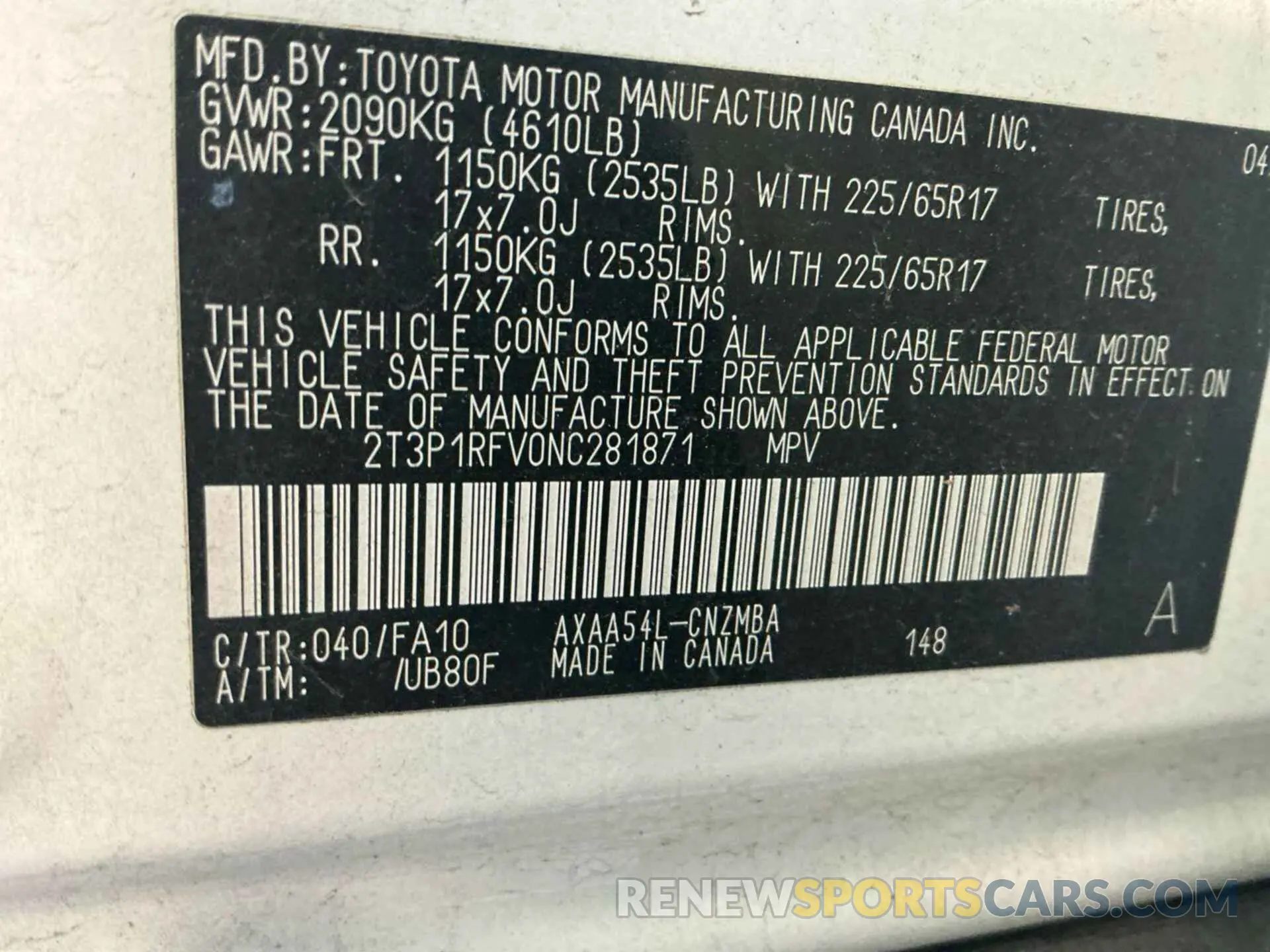 4 Фотография поврежденного автомобиля 2T3P1RFV0NC281871 TOYOTA RAV4 2022