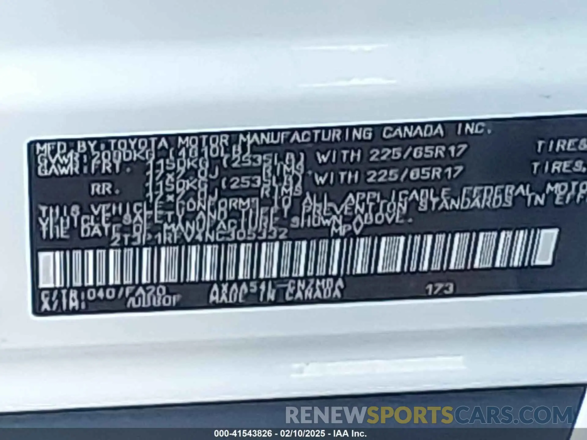 9 Photograph of a damaged car 2T3P1RFV4NC305332 TOYOTA RAV4 2022