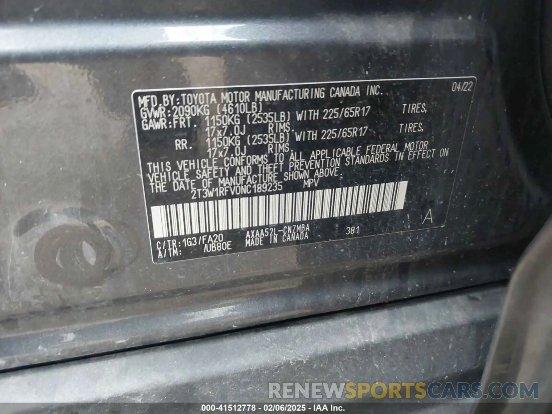 9 Фотография поврежденного автомобиля 2T3W1RFV0NC189235 TOYOTA RAV4 2022