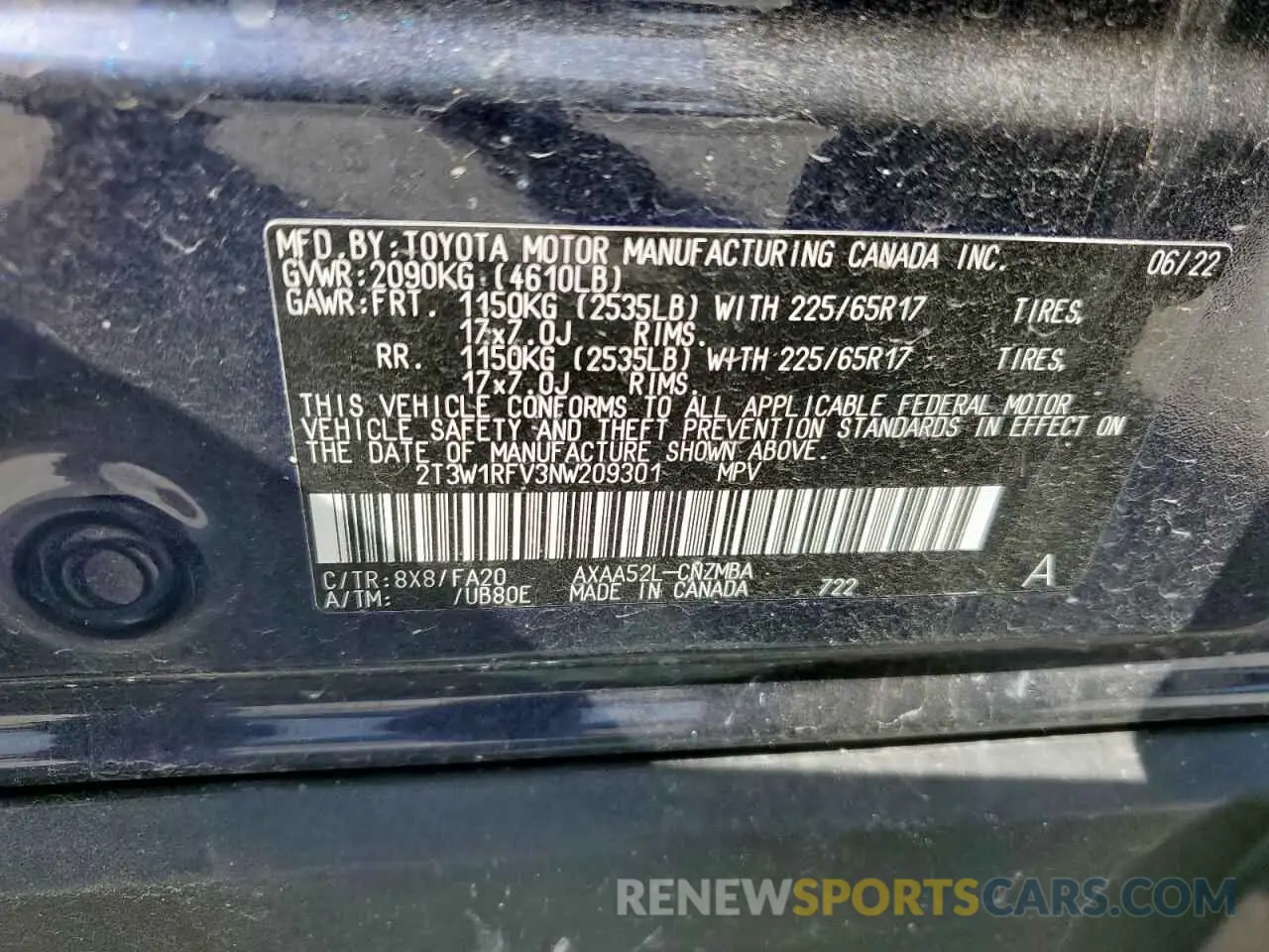15 Photograph of a damaged car 2T3W1RFV3NW209301 TOYOTA RAV4 2022