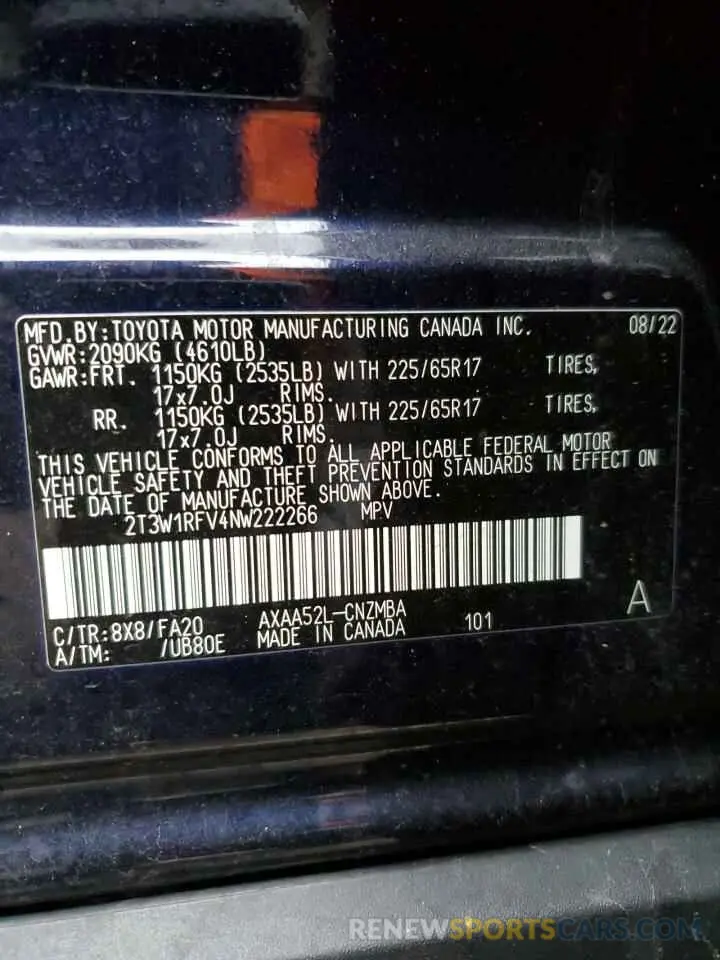 14 Photograph of a damaged car 2T3W1RFV4NW222266 TOYOTA RAV4 2022