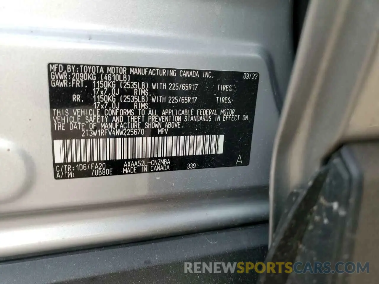 16 Фотография поврежденного автомобиля 2T3W1RFV4NW225670 TOYOTA RAV4 2022
