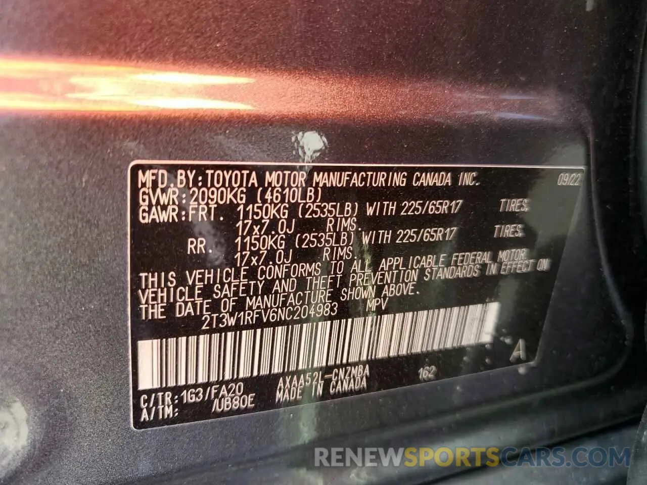 15 Фотография поврежденного автомобиля 2T3W1RFV6NC204983 TOYOTA RAV4 2022