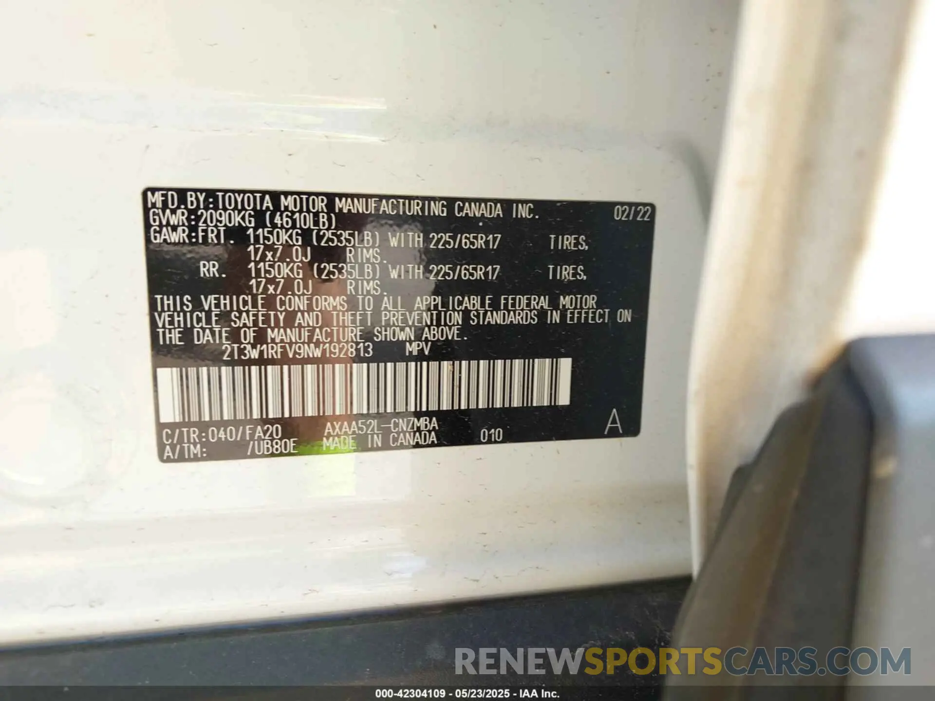 9 Фотография поврежденного автомобиля 2T3W1RFV9NW192813 TOYOTA RAV4 2022