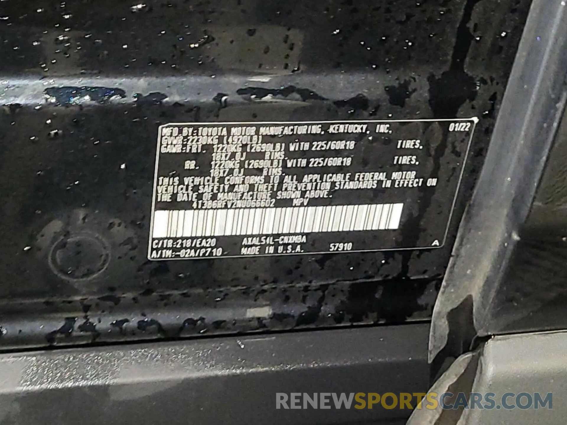 19 Photograph of a damaged car 4T3B6RFV2NU066602 TOYOTA RAV4 2022