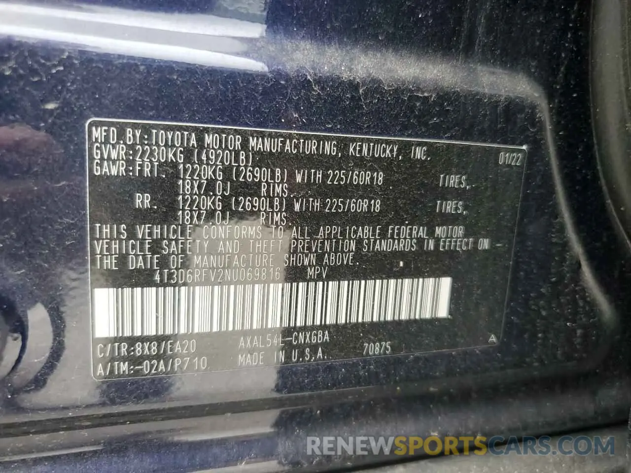 12 Фотография поврежденного автомобиля 4T3D6RFV2NU069816 TOYOTA RAV4 2022